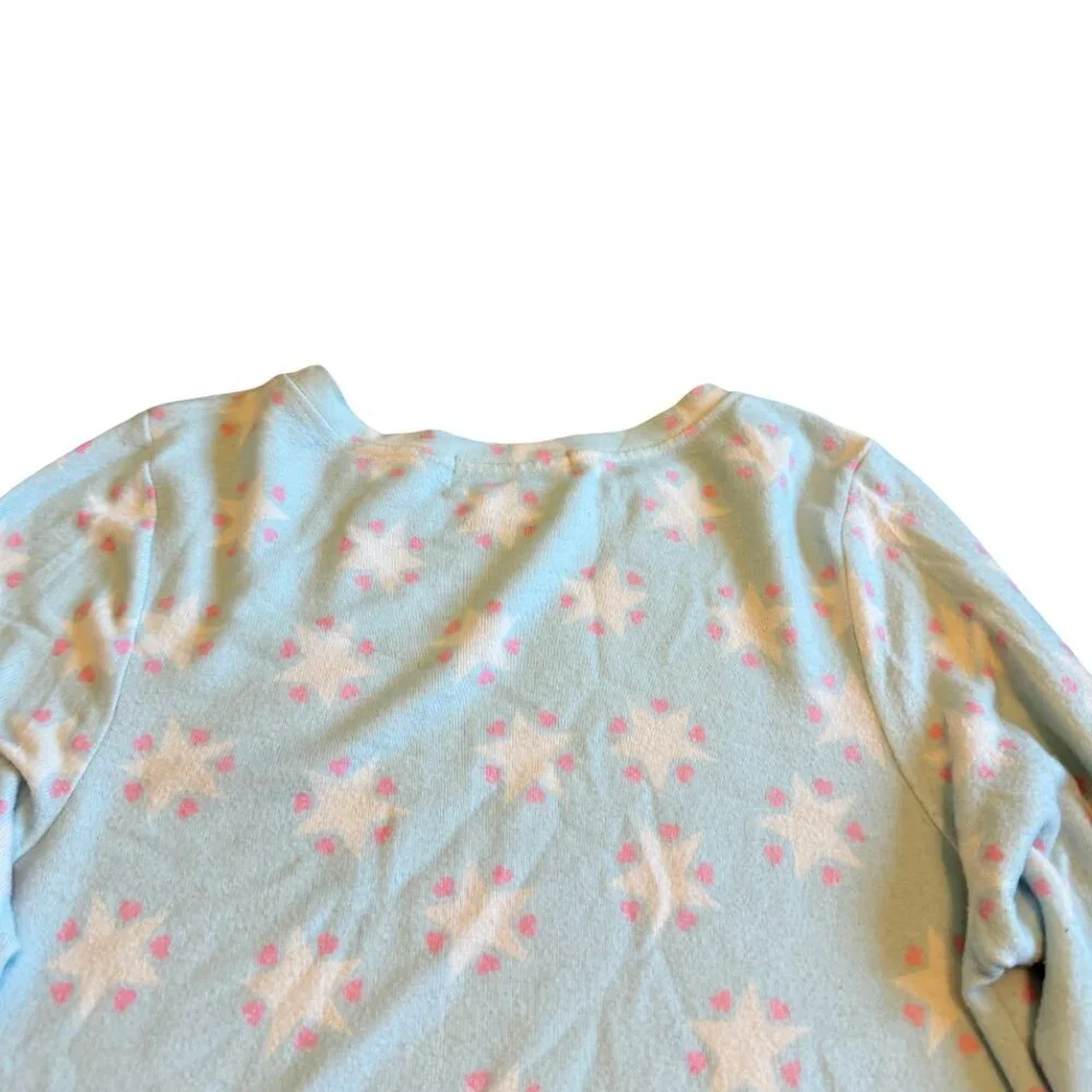 Wildfox Star Print Pullover Sweater Stretchy Pastel Comfy Cozy Size Small Womens